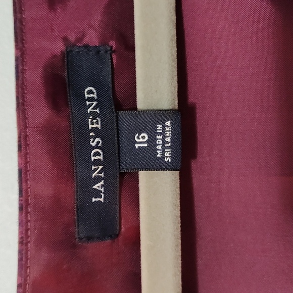 Land's End Dress 16 V Neck Sleeveless Knee Length Midi Purple Paisley A-Line - Picture 4 of 16